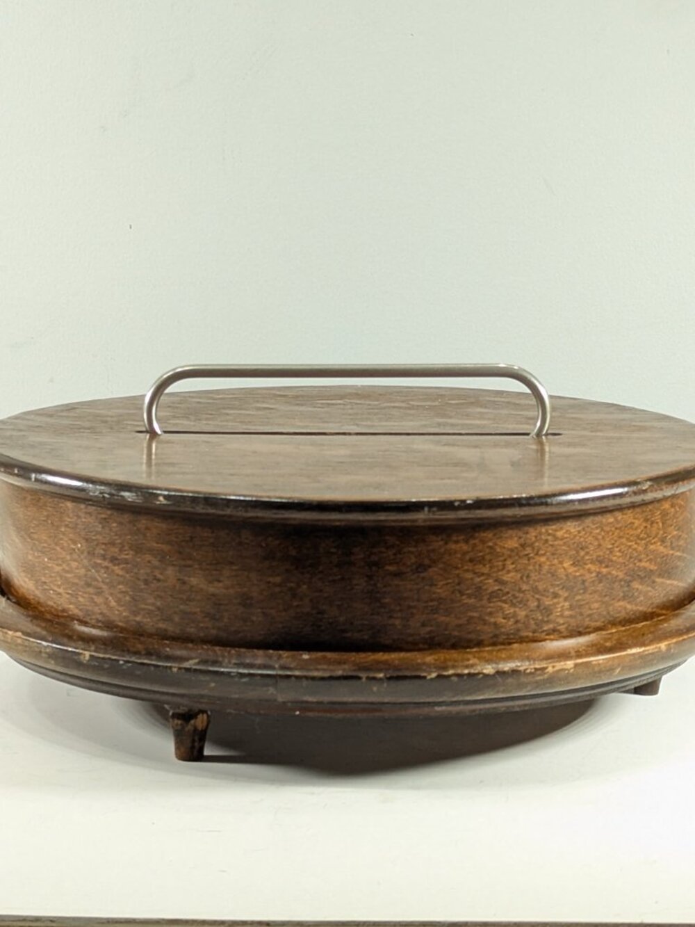 1896 Wooden Communion cup tray, Victorian Lord's Supper church caddie - Picture 2 of 14